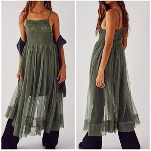 Free people intimately can’t stop won’t stop slip dress in green